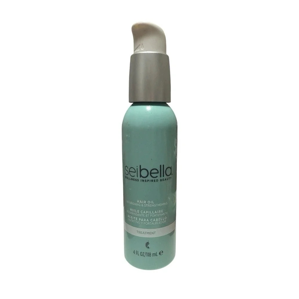 Sei Bella Hair Oil bottle, a 4 fl oz nourishing and strengthening Treatment HTF